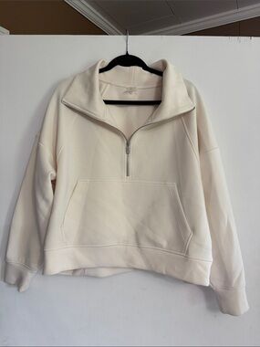 Calia  Half-Zip Pullover Sweatshirt in Cream Large